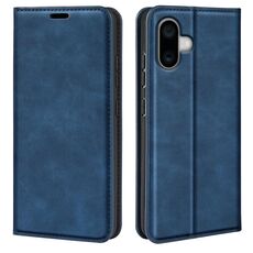 Per iPhone 16 Plus Custodia per telefono in pelle con aspirazione magnetica retro-skin (blu scuro)