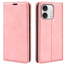 Custodia per telefono in pelle con aspirazione magnetica retro-skin per iPhone 16 Pro Max (rosa)