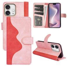 Per iPhone 16 Pro Custodia per telefono in pelle con cuciture orizzontali (rosso)