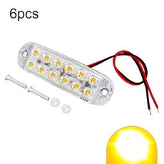 6 luci di segnalazione lampeggianti a LED a 12 perline per motociclette (luce gialla)