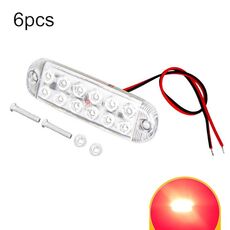 6 luci di segnalazione lampeggianti a LED a 12 perline per motociclette (luce rossa)