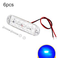 6 luci di segnalazione lampeggianti a LED a 12 perline per motociclette (luce blu)