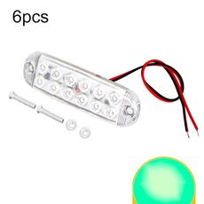 6 luci di segnalazione lampeggianti a LED a 12 perline per motociclette (luce verde)