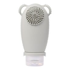 Flacone erogatore di lozione detergente da viaggio da 100 ml con spazzola per il lavaggio Flacone per la conservazione di shampoo cosmetici (grigio chiaro)