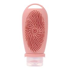 Bottiglia dispenser per spazzola da bagno e doccia da 100 ml, bottiglia dispenser portatile per shampoo, lozione cosmetica (rosa scuro)