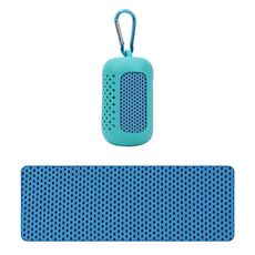 Set di asciugamani sportivi Asciugamano da viaggio portatile ad asciugatura rapida con sensazione di freddo con custodia in silicone, dimensioni: 30x80 cm (verde)
