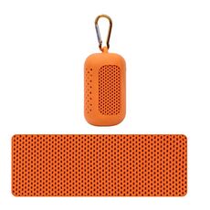 Set di asciugamani sportivi Asciugamano da viaggio portatile ad asciugatura rapida con sensazione di freddo con custodia in silicone, dimensioni: 30x90 cm (arancione)