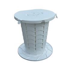 Sgabello pieghevole per toilette da viaggio portatile retrattile per pesca all'aperto campeggio bianco ordinario