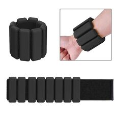 1 paio di braccialetti per il fitness con anello per pesi da polso alla caviglia da 2 libbre (nero)