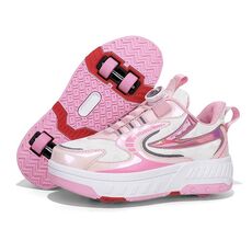 Scarpe sportive per pattini a rotelle a due ruote per bambini, misura: 39 (XF18 rosa)