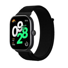 Per Rendmi Watch 4 cinturino in nylon con gancio e chiusura ad anello (nero scuro)