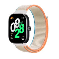 Per Rendmi Watch 4 cinturino in nylon con gancio e chiusura ad anello (bianco latte)