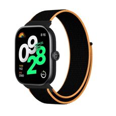 Per Rendmi Watch 4 cinturino in nylon con gancio e chiusura ad anello (nero arancione)