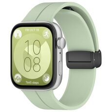 Per Huawei Watch Fit3 cinturino in silicone con fibbia pieghevole magnetica (verde chiaro)