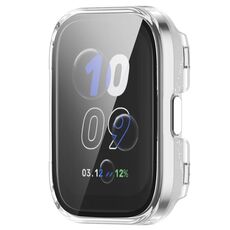 Per Amazfit bip5 Unity PC + Custodia protettiva per orologio integrata con pellicola in vetro temperato (bianco trasparente)