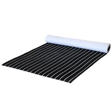 Tappetino antiscivolo in EVA per ponte in teak imitazione yacht bianco e nero 240x45x0,6 cm