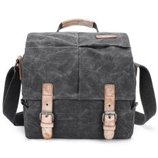 Borsa a tracolla per fotocamera Borsa per fotocamera reflex impermeabile in tela batik (grigio scuro)