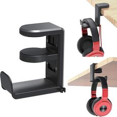 Supporto per cuffie ruotabile a 360 gradi con clip da tavolo (nero)