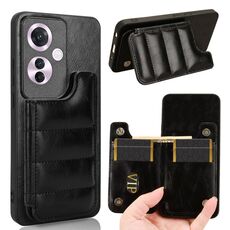 Per OPPO Reno11 F / F25 Pro Custodia per cellulare con motivo mucca per carta da cucito (nera)