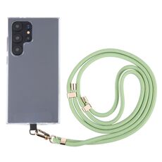 Cordino lungo anti-smarrimento regolabile per cellulare con fibbia dorata da 6 mm (verde)