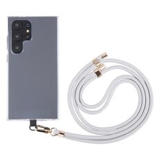 Fibbia in oro da 6 mm, regolabile, anti-smarrimento, cordino lungo per cellulare (grigio)