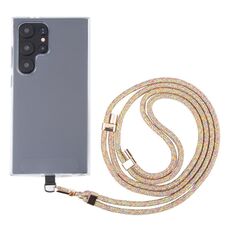 Cordino lungo anti-smarrimento regolabile con fibbia in oro da 6 mm per telefono cellulare (arcobaleno dorato)