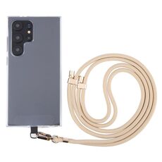 Cordino lungo anti-smarrimento regolabile con fibbia in oro da 6 mm per telefono cellulare (cachi)