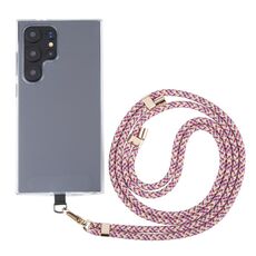 Cordino lungo anti-smarrimento regolabile per cellulare con fibbia in oro da 6 mm (rosa rosso giallo)