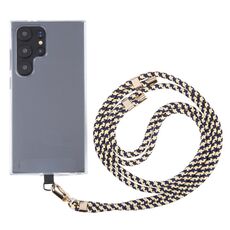 Cordino lungo anti-smarrimento regolabile con fibbia in oro da 6 mm (blu scuro giallo)