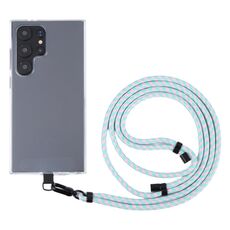Cordino lungo anti-smarrimento regolabile con fibbia nera da 6 mm per telefono cellulare (blu rosa)