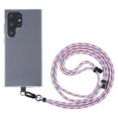 Cordino lungo anti-smarrimento regolabile con fibbia nera da 6 mm per telefono cellulare (blu viola)