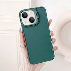 Per iPhone 15 Plus Custodia per telefono antiurto con supporto per telaio dell'obiettivo (verde)