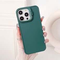 Per iPhone 12 Pro Custodia per telefono antiurto con supporto per telaio dell'obiettivo (verde)