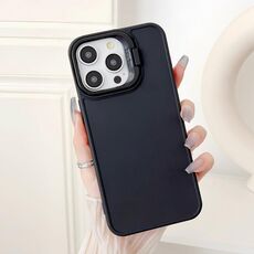Custodia per telefono antiurto con supporto per telaio per obiettivo iPhone 12 Pro (nero)