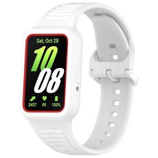 Per Huawei Band 8 NFC Cinturino per orologio in silicone integrato con cornice bicolore (bianco)