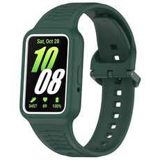 Per Huawei Band 8 NFC cinturino in silicone integrato con cornice bicolore (verde scuro)