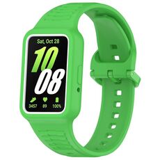 Per Huawei Band 8 Cinturino in silicone integrato con cornice bicolore (verde fluorescente)
