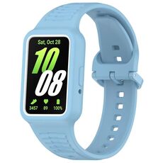 Per Huawei Band 8 cinturino in silicone integrato con cornice bicolore (azzurro cielo)