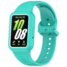 Per Huawei Band 8 Cinturino in silicone integrato con cornice bicolore (ciano)