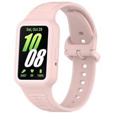 Per Huawei Band 8 cinturino in silicone integrato con cornice bicolore (rosa chiaro)