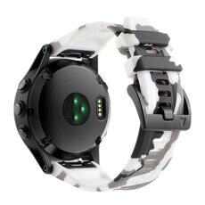 Per cinturino in silicone a sgancio rapido Garmin Fenix ​​7X / 7X Pro / Tactix 7 mimetico (bianco)