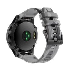 Per cinturino in silicone a sgancio rapido Garmin Fenix ​​7X / 7X Pro / Tactix 7 mimetico (grigio)