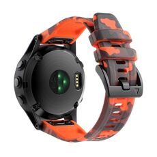 Per cinturino in silicone a sgancio rapido Garmin Fenix ​​7X / 7X Pro / Tactix 7 mimetico (arancione)