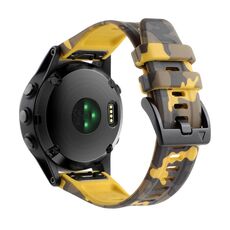 Per cinturino in silicone a sgancio rapido Garmin Fenix ​​7X / 7X Pro / Tactix 7 mimetico (giallo)