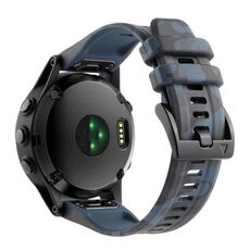Cinturino per orologio in silicone a sgancio rapido mimetico per Garmin Fenix ​​7X / 7X Pro / Tactix 7 (ciano)