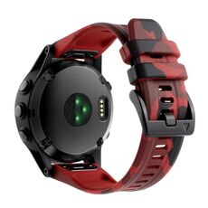 Per Garmin Fenix ​​7X / 7X Pro / Tactix 7 cinturino in silicone mimetico a sgancio rapido (rosso)