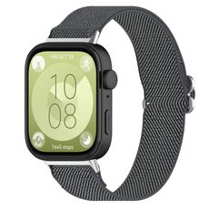 Per Huawei Watch Fit 3 cinturino in nylon elastico stile etnico (grigio scuro)