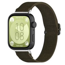 Per Huawei Watch Fit 3 cinturino in nylon elastico stile etnico (verde militare)