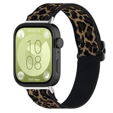 Per Huawei Watch Fit 3 cinturino in nylon elastico stile etnico (stampa leopardata)