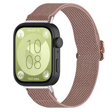 Per Huawei Watch Fit 3 cinturino in nylon elastico stile etnico (rosa rosa)